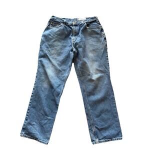 Carhartt Men's Relaxed Fit Jeans 36(34)x32(30) Blue Denim Work Pants 381-83